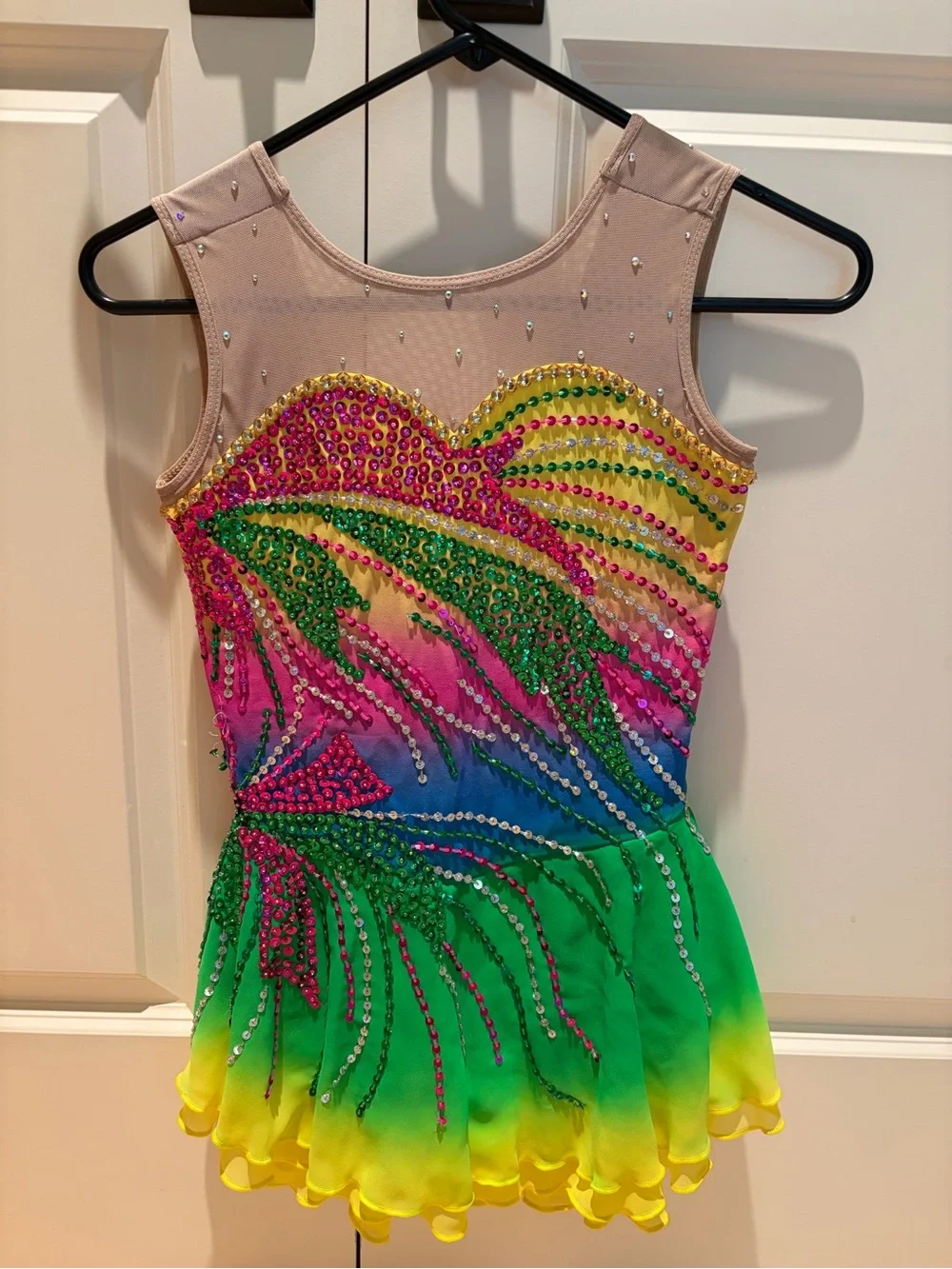 Kids Dance Costume - Multicolor Sequin Skater Dress